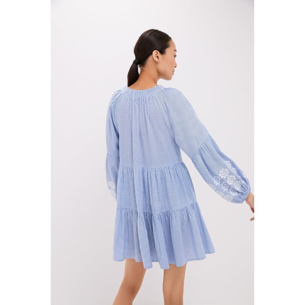 TUCKERNUCK BEACH Embroidered Nautical Stripe Sea Breeze Coverup Size L NWT - Picture 2 of 8